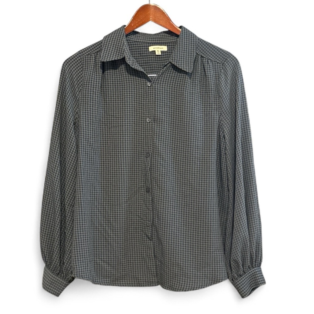 Max Studio Checkered Button Down Shirt - XL